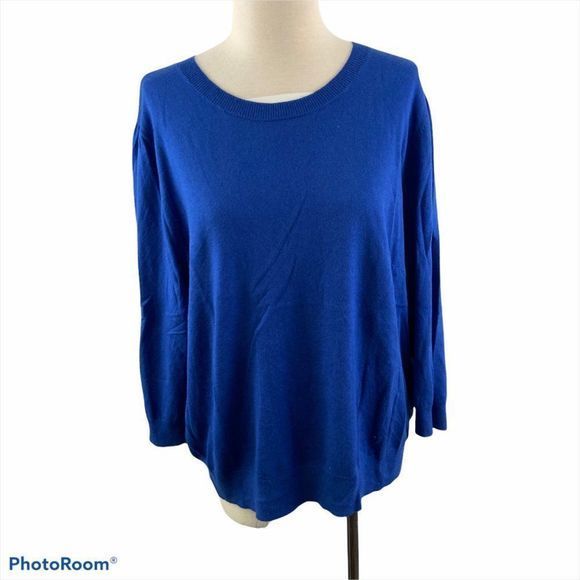 NWT‎ HALOGEN Blue Crew Neck Sweater - Picture 9 of 9